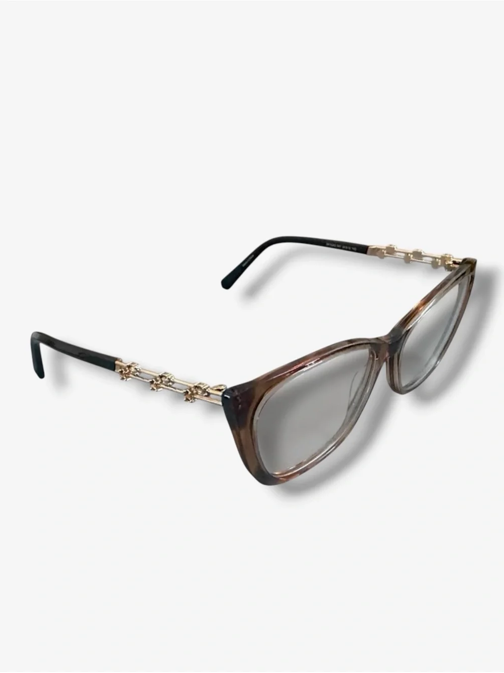Swarovski SK5383 Cat Eye Eyeglasses NWT Brown Havana Gold Crystal Frames 54mm
